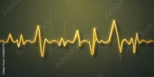 Medical monitor showing a green cardiogram heartbeat wave line