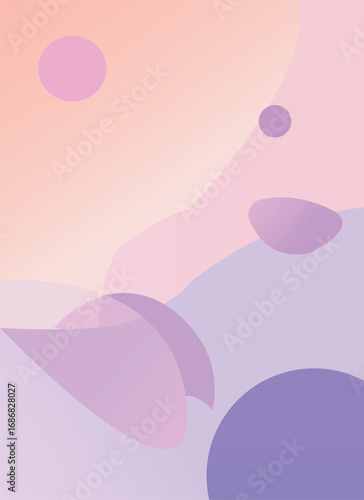 Pastel Lavender Dreamscape: Abstract Organic Shapes and Soft Gradients