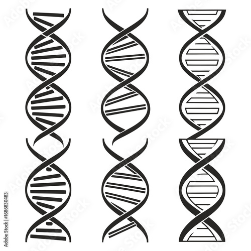 Black dna helix structures twisted and layered double helix biology