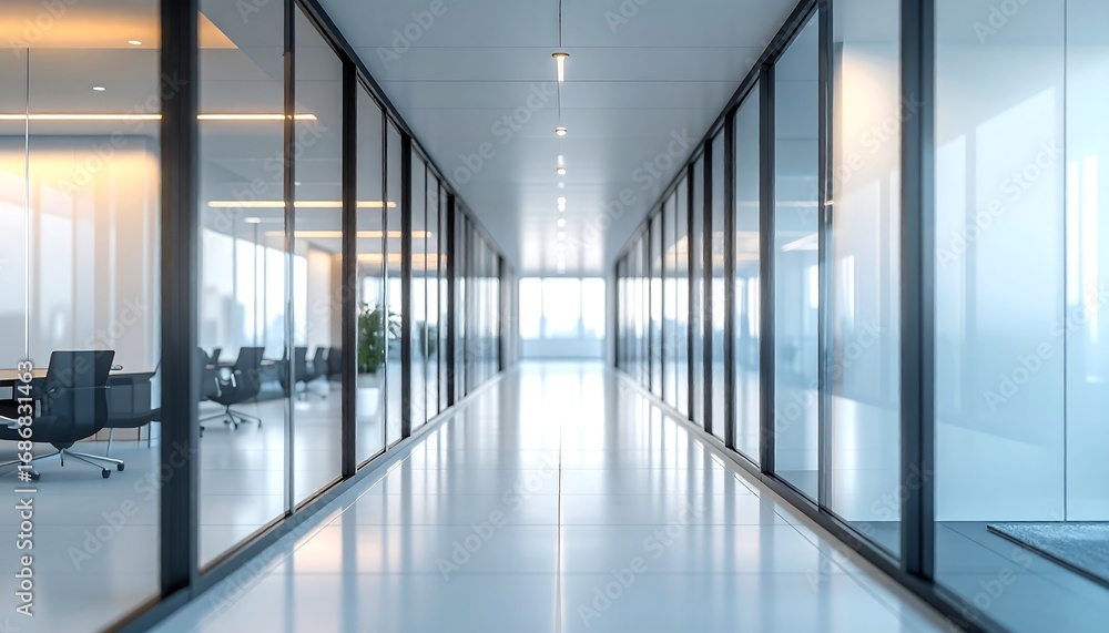 custom made wallpaper toronto digitalModern Office Corridor with Glass Walls and Natural Light