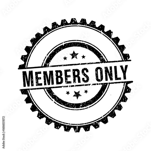 grunge rubber stamp with the text Members Only