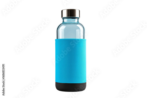 Vibrant Blue Eco-Friendly Reusable Glass Water Bottle for On-the-Go Hydration
