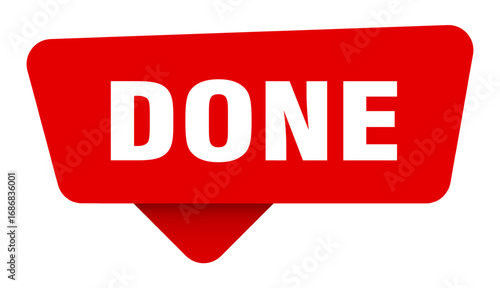 done red sticker isolated on transpatent background. done sign