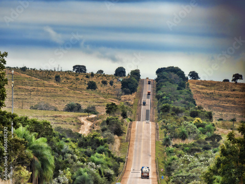 Beautiful winding road in central Brazil