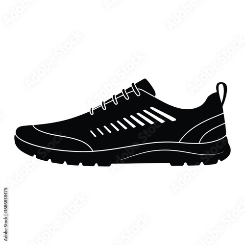 New Quick Dry Aqua Shoes For Men Silhouette, Vector, Illustration, Outline, Line Art, Icon, White Background.
