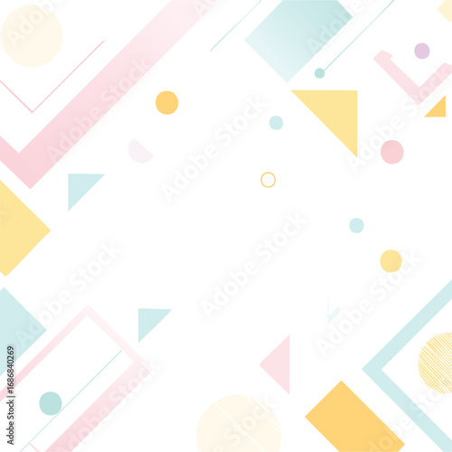 Geometric shapes pastel abstract background vector