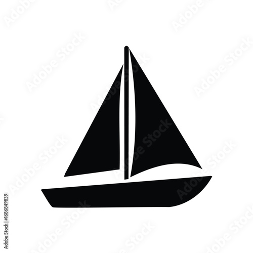 Black sailboat with white background sailing watercraft