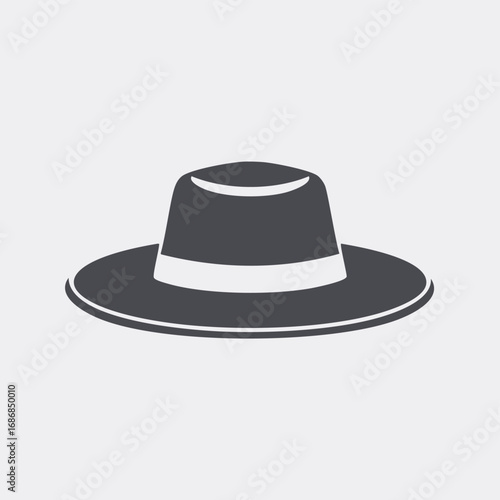 Dark grey fedora hat with white band headwear fashion