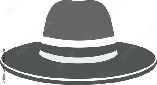 Gray fedora hat with white band headwear fashion