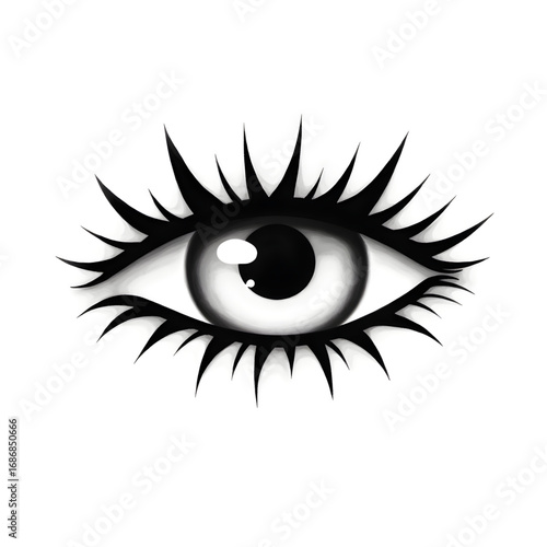 Intense Gaze: A dramatic, monochromatic rendering of an eye, showcasing intricate detail and a captivating allure. Its form and bold contrasts embody the raw, expressive power of visual communication.