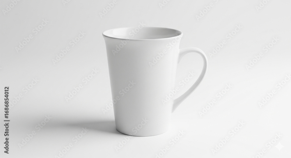 Obraz premium Plain white ceramic coffee mug, isolated transparent background.