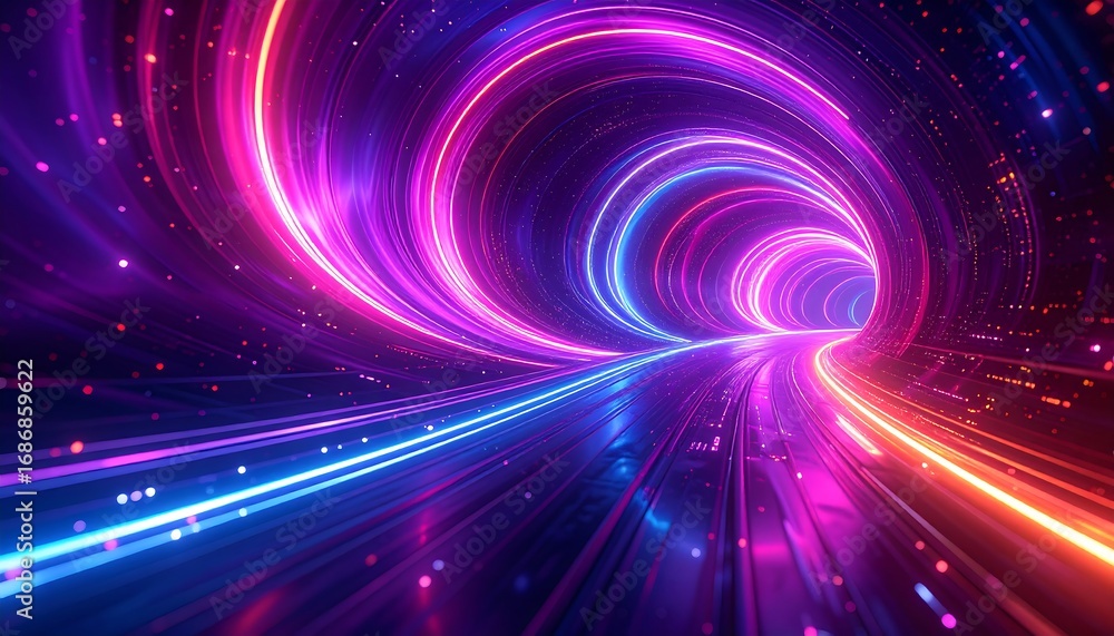 Fototapeta premium Vibrant Neon Tunnel