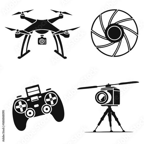 Drone camera controller lens tripod quadcopter aperture