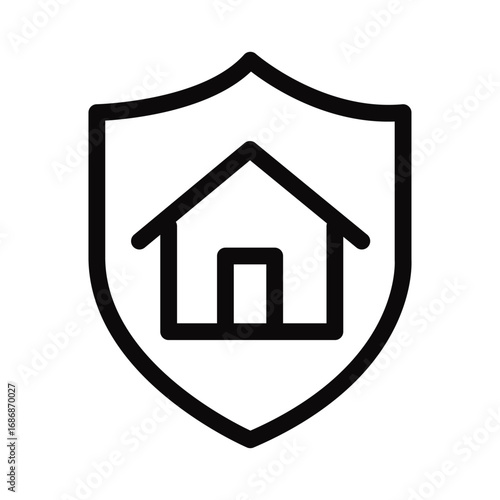 simple home insurance and protection icon vector