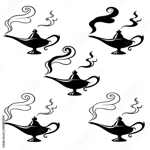 Magic lamps with swirling smoke genie lamp oil lamp
