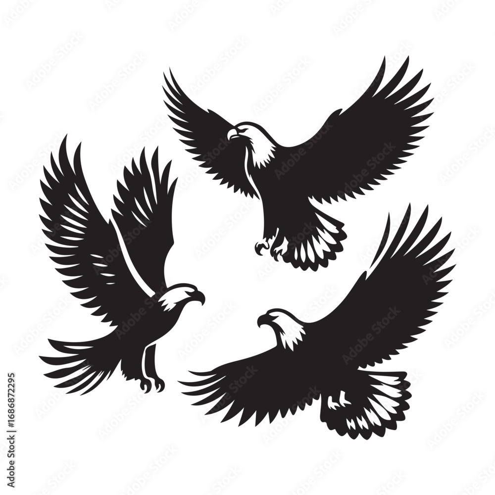 Obraz premium Eagle Silhouettes svg