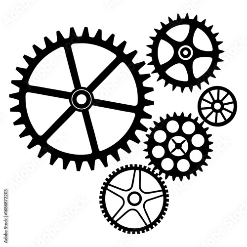Mechanical gears and cogs industrial machinery
