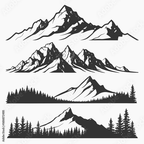 Mountain Range Silhouettes mountains peaks