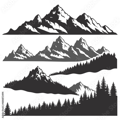 Mountain Range Silhouettes mountains landscape