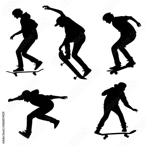Skateboarders performing tricks skateboarding skater