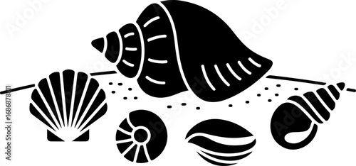 "Seashell Silhouette Collection" Vector Bundle