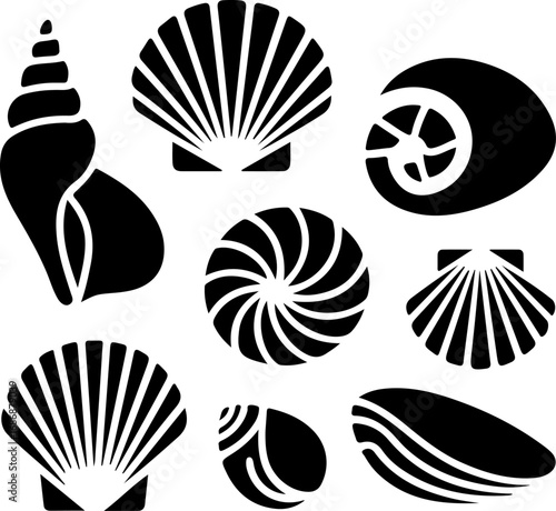 "Seashell Silhouette Collection" Vector Bundle