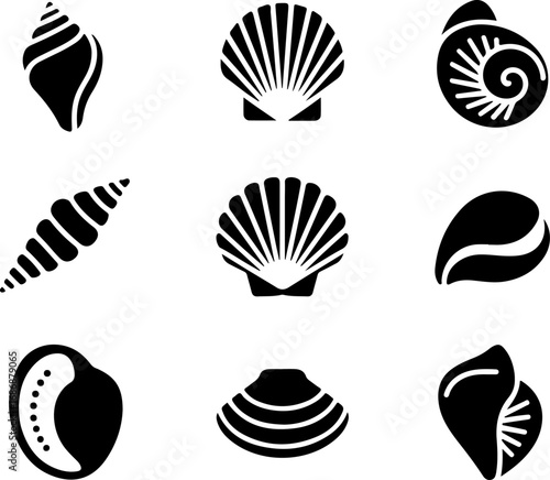 "Seashell Silhouette Collection" Vector Bundle