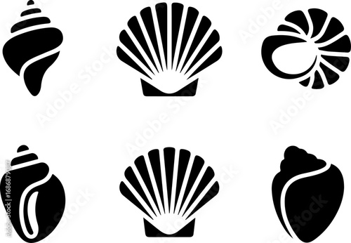 "Seashell Silhouette Collection" Vector Bundle