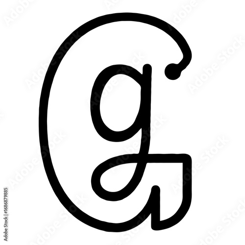 Capital and small both letter of alphabet Gicon sign vector, single unique font	