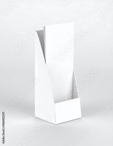 Blank white cardboard display stand