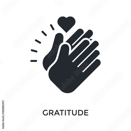 Gratitude Icon Glyph Style. Vector Illustration For Graphic Design
