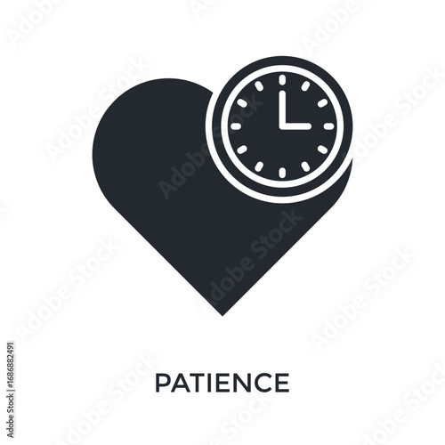 Patience Icon Glyph Style. Vector Illustration For Graphic Design