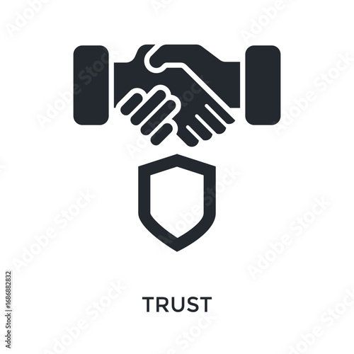 Trust Icon Glyph Style. Vector Illustration For Graphic Design