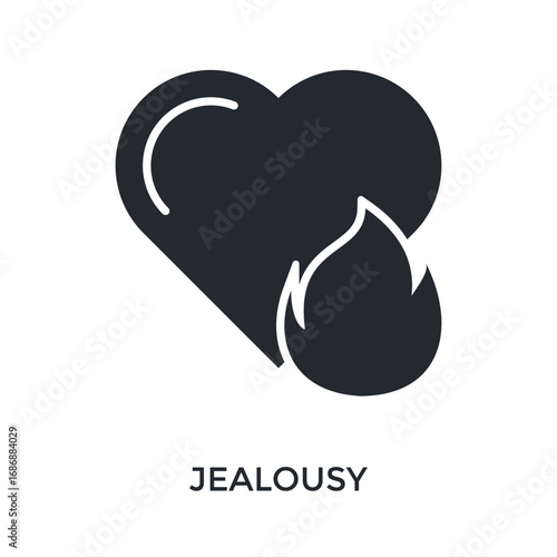 Jealousy Icon Glyph Style. Vector Illustration For Graphic Design