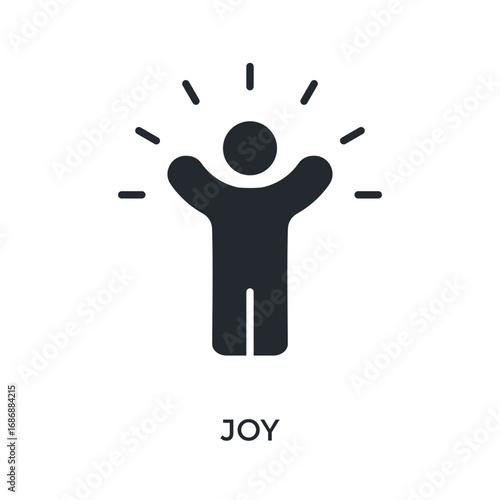 Joy Icon Glyph Style. Vector Illustration For Graphic Design