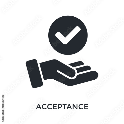 Acceptance Icon Glyph Style. Vector Illustration For Graphic Design