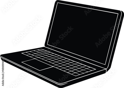 podcasting laptop silhouette vector