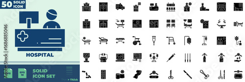 Hospital Solid Icon Pack
