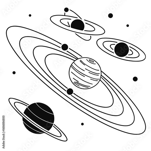 Celestial bodies orbits cosmic spheres planets space