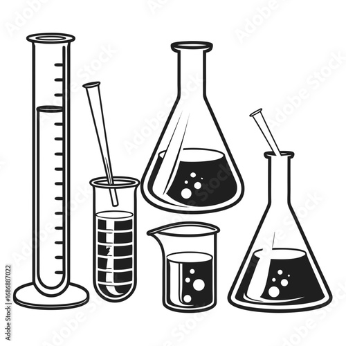Chemistry lab glassware collection laboratory science