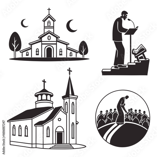 Churches speaker congregation moons building steeple