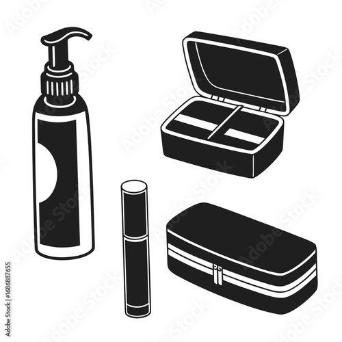 Cosmetic containers and cases bottle pump