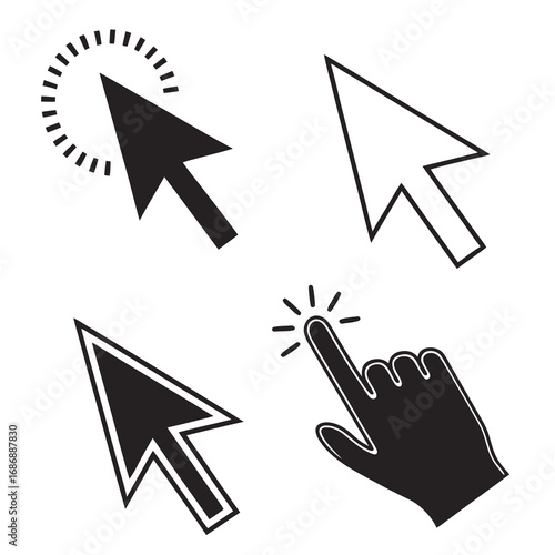Cursor pointer hand icons click select