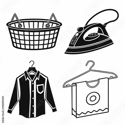 Laundry basket ironed shirt hanging towel hanger