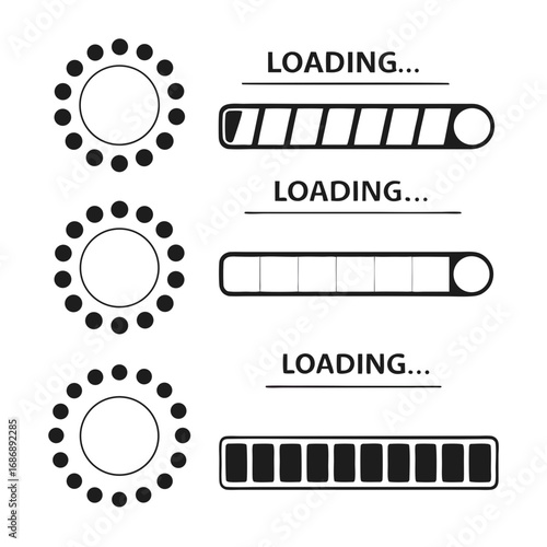 Loading progress indicators circle bar spinner