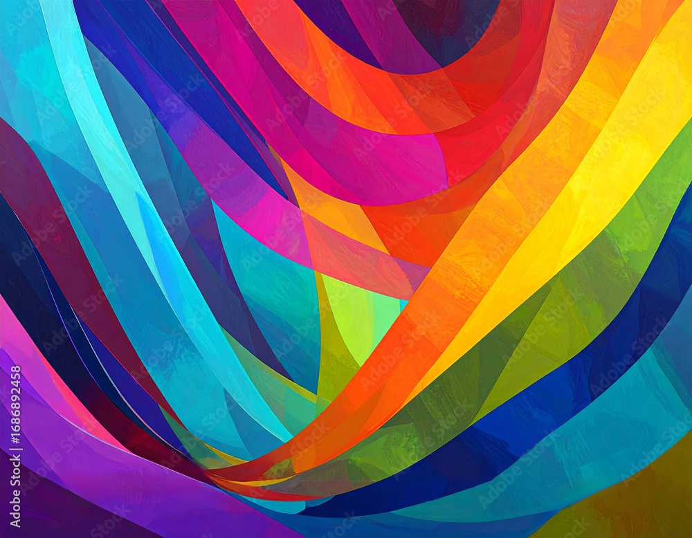 Obraz premium Abstract Colorful Swirls Painting Texture Background with Rainbow Palette Art Design