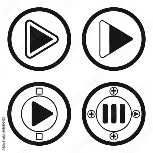 Media control icons play pause stop play icon pause icon