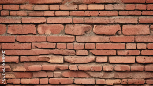 Brick wall background. Brick wall texture. Weathered red brick wall.