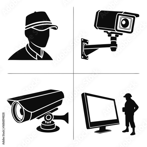 Security guard camera monitor surveillance