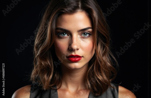 Wallpaper Mural A woman with wavy brown hair and striking blue eyes looking directly at the camera Torontodigital.ca